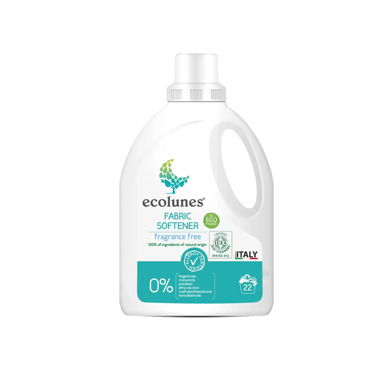 Гіпоалергенний органічний пом'якшувач тканини без запаху Ecolunes, 