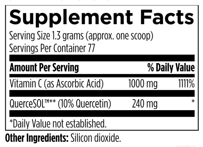 Quercetin Ascorbate - Кверцетин + витамин С поддержка при аллергии порошок Designs for Health/1