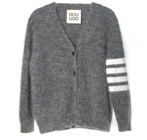 CARDIGAN MORGON WOOL dark grey, Douuod