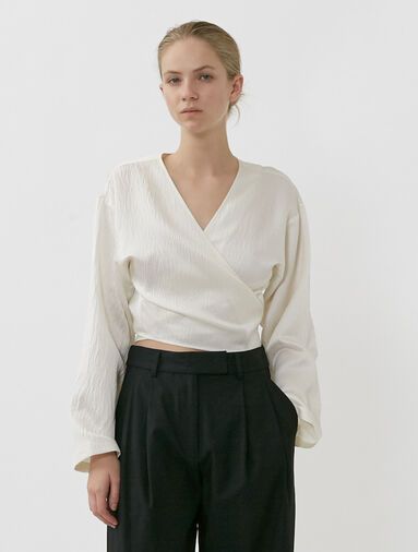 FRON WRAP BLOUSE WHITE, Le 17 Septembre/2