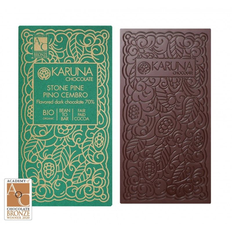 Шоколад темний Танзанія  з ефірною олією сосни 70%, Karuna chocolate/1
