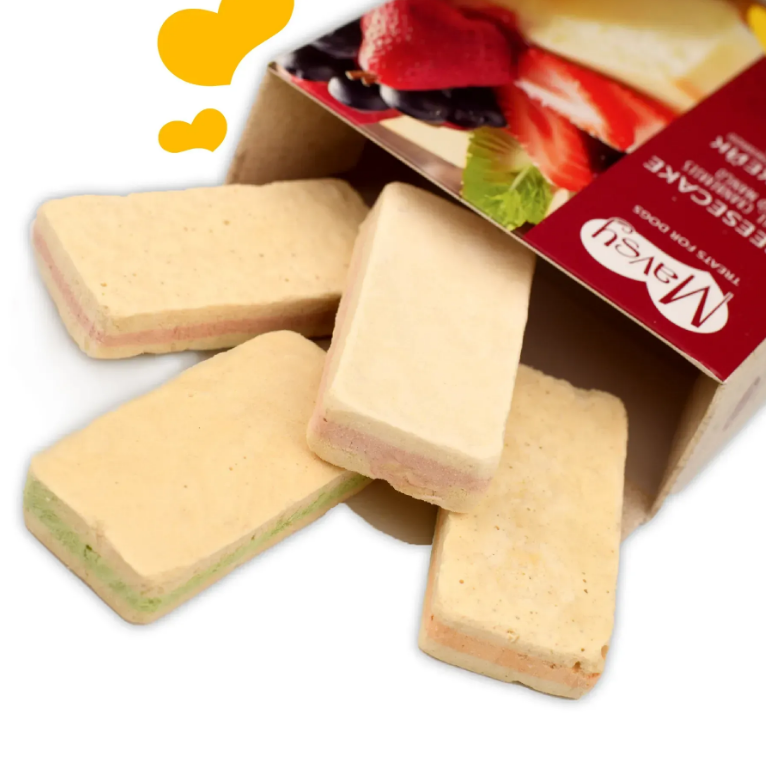 Ласощі для собак від 3-х місяців Freeze dried CHEESECAKE WITH APPLE, CRANBERRIES AND MANGO чізкейк з яблуком, журавлиною та манго Mavsy/2