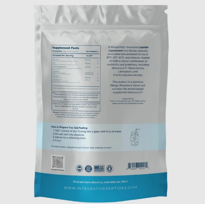Пептиди BPC-157, KPV і А2 для здоров'я ШКТ смак манго-клубника Integrative Therapeutics/1