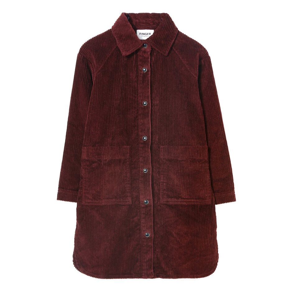 BUTTONED DRESS IVY BURGUNDY CORD, Finger in the Nose
