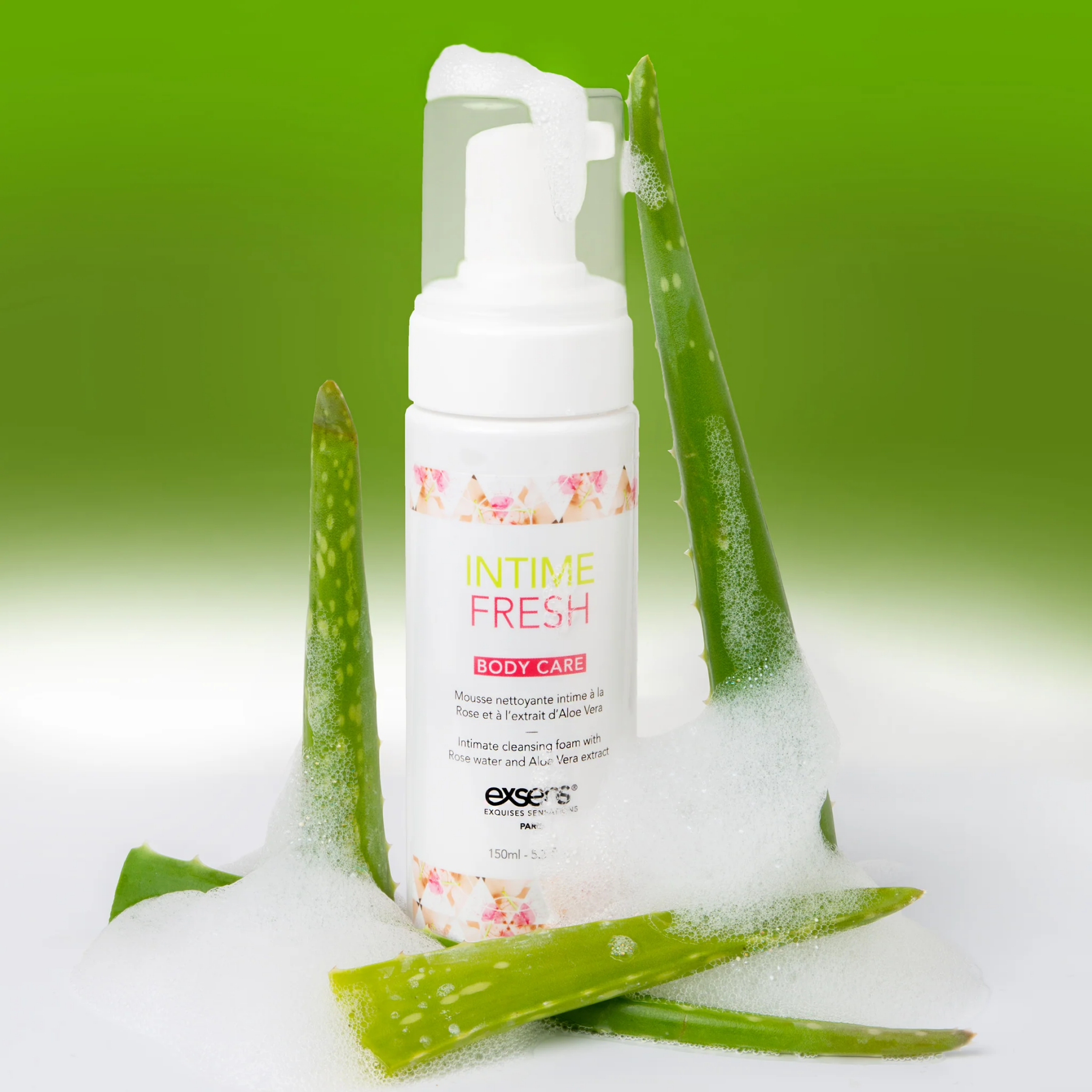 Пена для интимной гигиены с экстрактом розы и алоэ вера EXSENS Intime Fresh/2