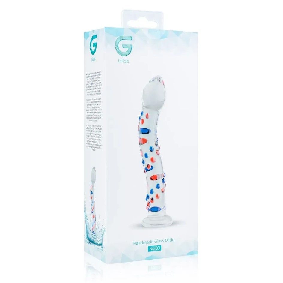Стеклянный дилдо с изгибами и рисунком Glass Dildo No.3 Gildo/5