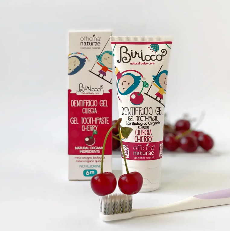 Дитяча органічна зубна паста з вишневим смаком Officina Naturae, /3