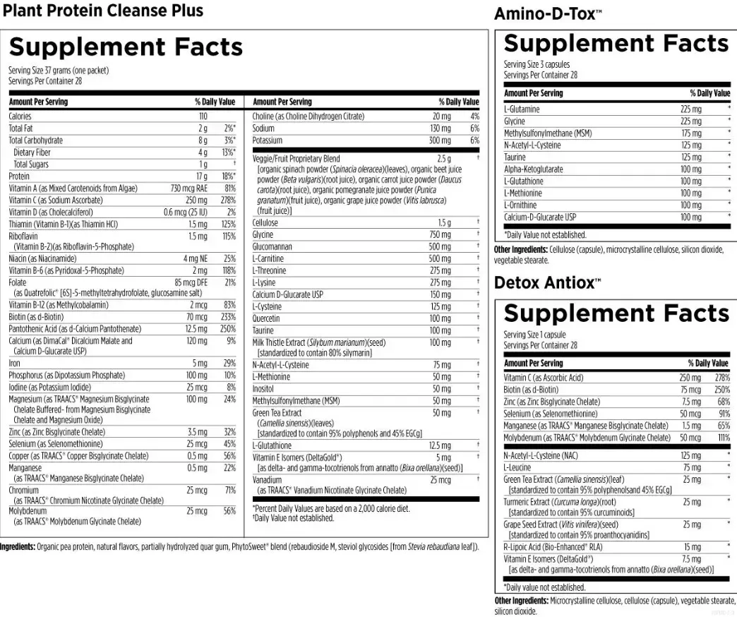 Plant Protein Cleanse Plus Detox Program / Програма очищення та детоксу на 14 днів Designs for Health/1