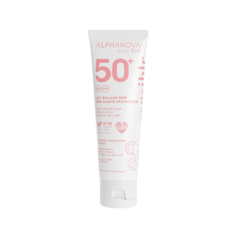 Солнцезащитное молочко SPF 50+ для детей от рождения ALPHANOVA Daily Sun
