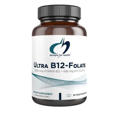 Ultra B12-Folate - Фолат Б9 (5-MTHF) і вітамін Б12 (метил, аденозилкобаламін) Designs for Health