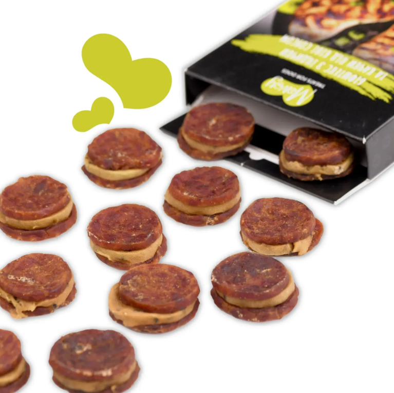 Лакомство для собак от 3-х месяцев Refined jerky TURKEY AND DUCK STEAK WITH KIWI SAUCE бифштекс из индейки и утки под киви соусом Mavsy/2