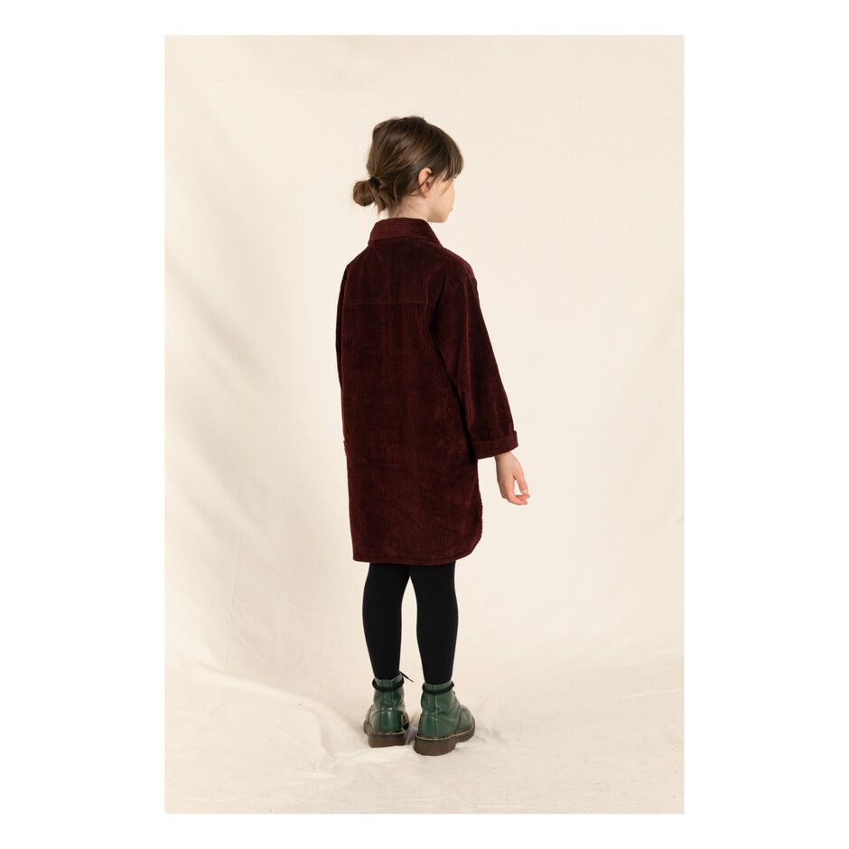 BUTTONED DRESS IVY BURGUNDY CORD, Finger in the Nose/3