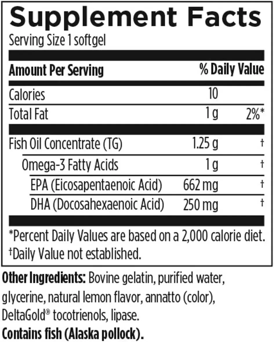 OmegAvail TG1000 / Омега 3 рыбий жир с ЭПК и ДГК 1000 мгDesigns for Health/1