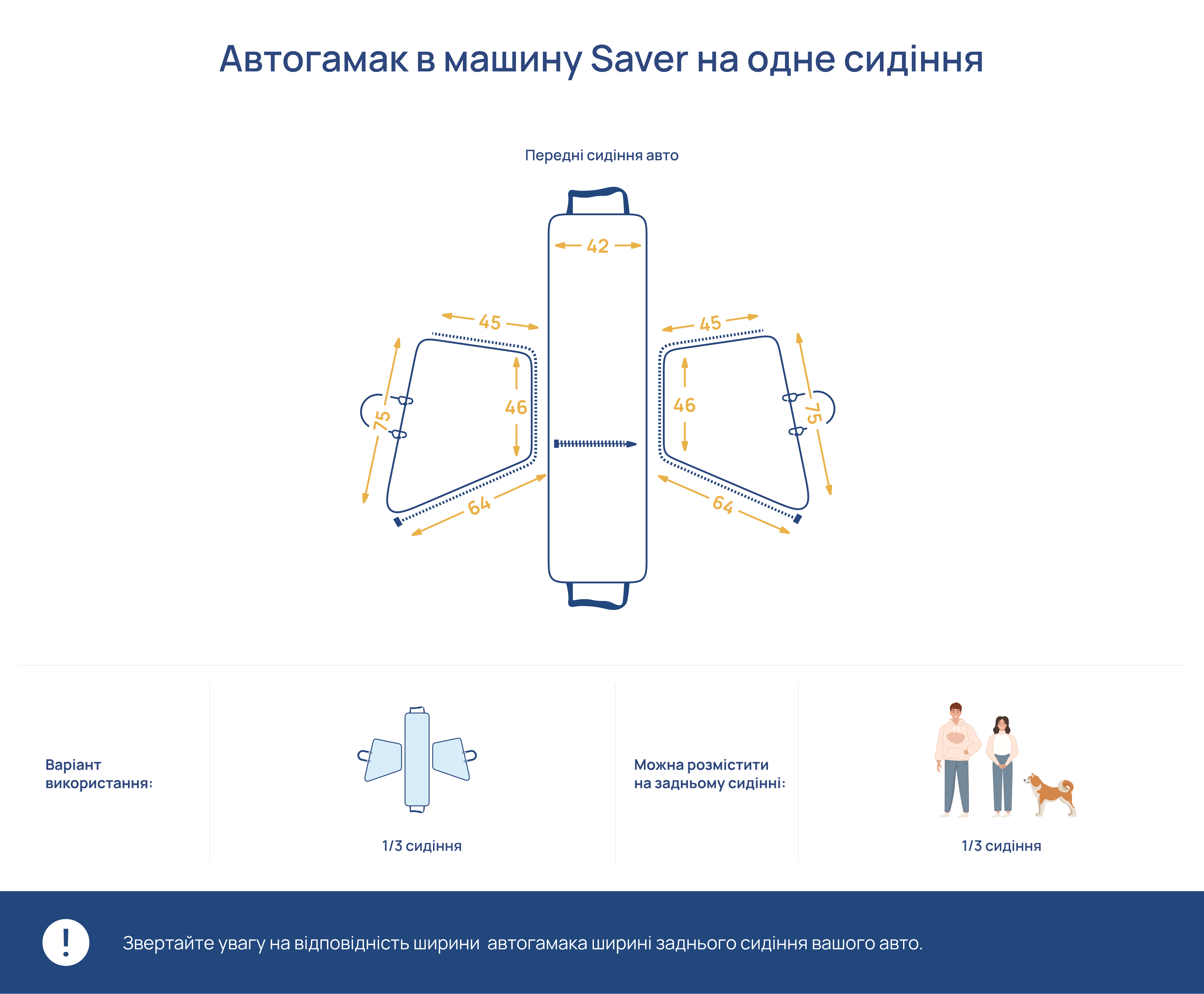 Автогамак для собак в машину Saver на одно сиденье Gray, Harley and Cho /1
