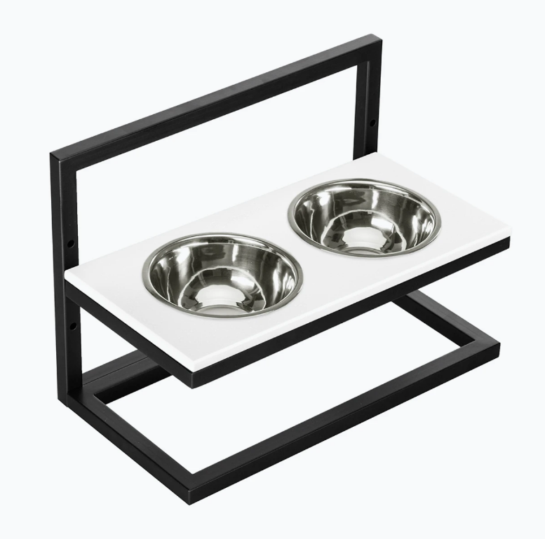 Миски на підставці з регульованою висотою Lift White Stone + Black, Harley and Cho
