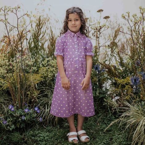 Dreamy dress, greyish lavender polka dot Repose AMS, /1