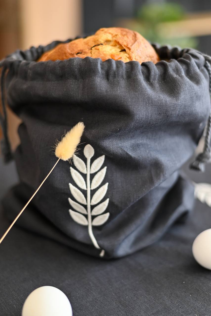 Эко-хлебница "Колосья" черная Goodleks //1