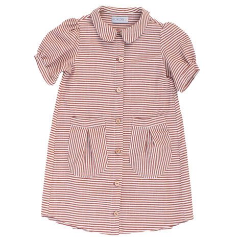 Cherry Dress Terracotta stripes, Kokori Kids