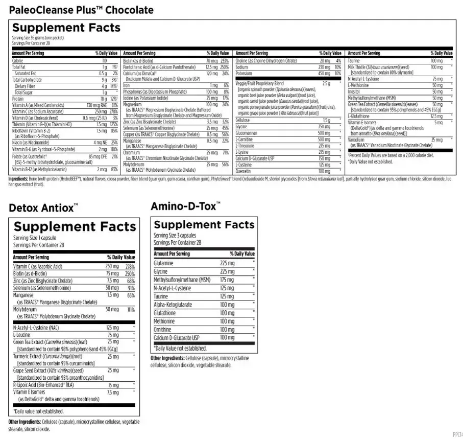 PaleoCleanse Plus Detox Program / Программа детоксикации на 14 дней шоколад Designs for Health/1