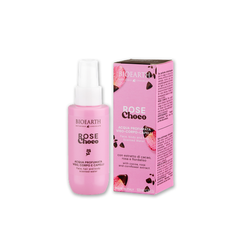 Botanique Chocolate Scented Water Rose Choco/Парфумований спрей для волосся, обличчя й тіла Троянда та шоколад Bioearth, 