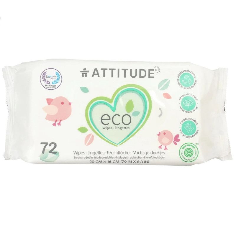 Вологі серветки для дітей Attitude