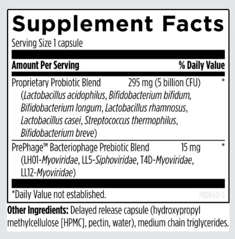Probiophage DF - Пробіотик із бактеріофагами для підтримки мікробіому Designs for Health/1