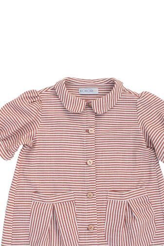 Cherry Dress Terracotta stripes, Kokori Kids/2