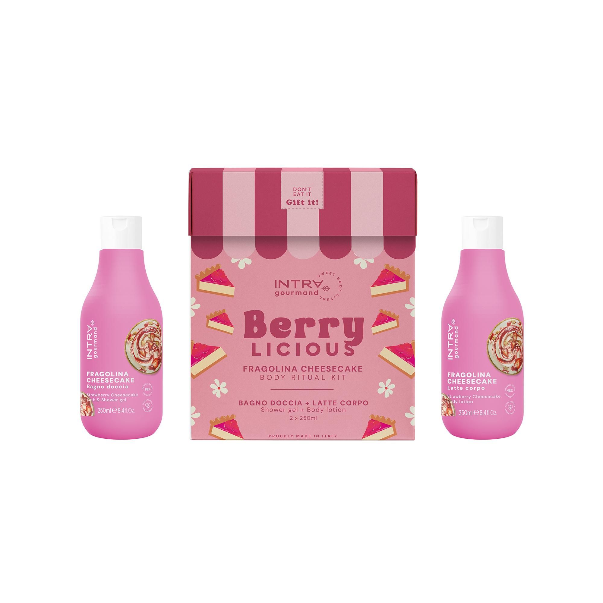 Набор STRAWBERRY CHEESECAKE/Клубничный Чизкейк Гель-крем д/душу та ванни + Лосьйон д/тіла INTRA, 