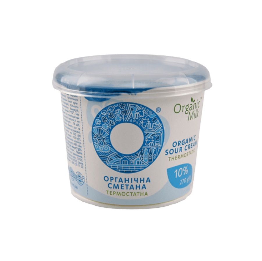 Сметана органическая термостатная жирность 10,0% Organic Milk,  
