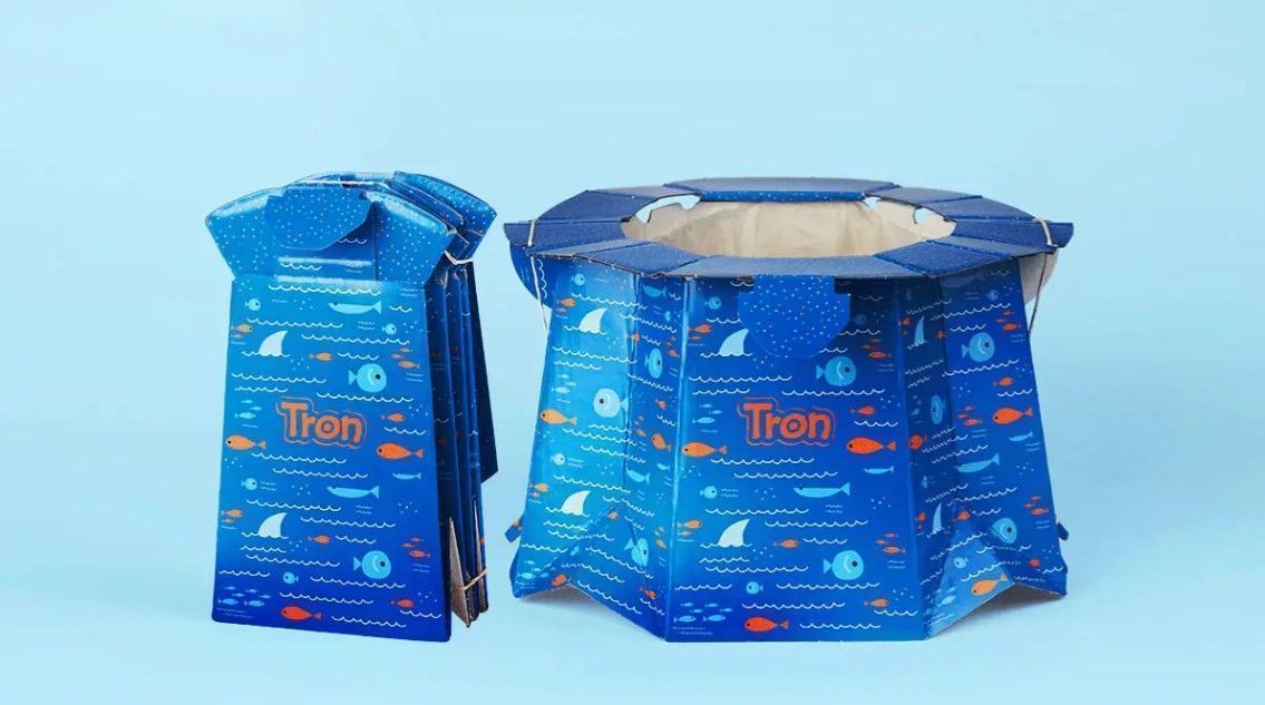 Раскладной одноразовый горшок для детей синий Tron/1