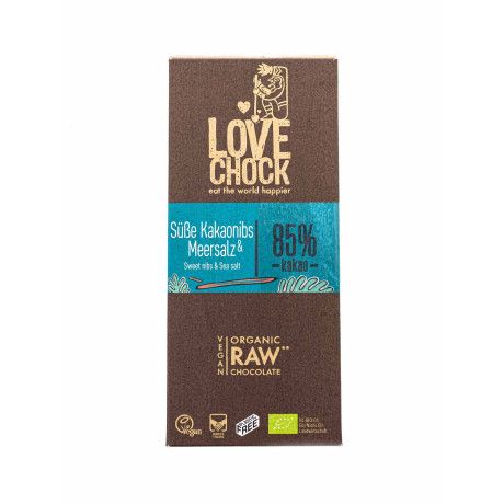 Шоколад сырой органический Какао-бобы – Морская соль Lovechock, 