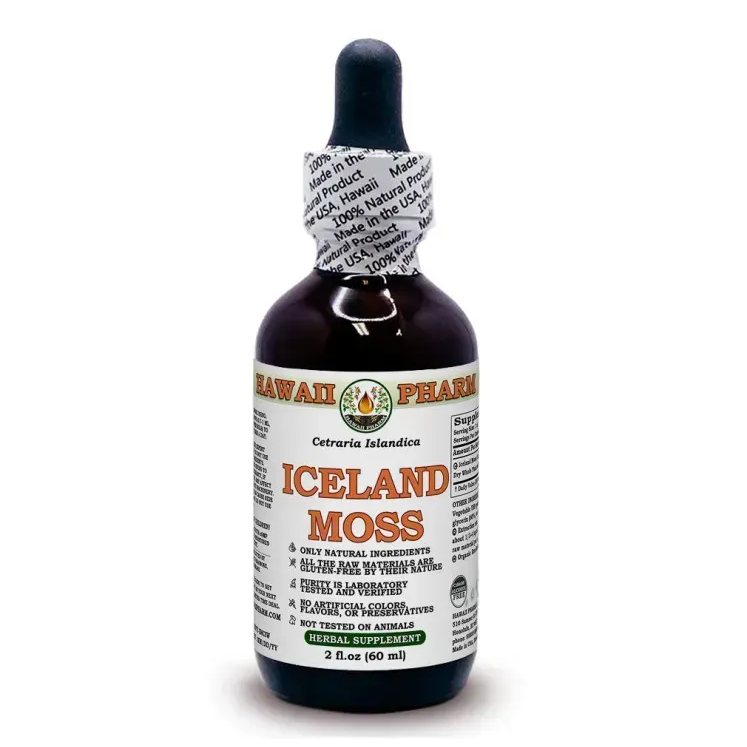 Iceland Moss Alcohol-FREE / Цетрарія Ісландська (Ісландський мох) без спирту Hawaii Pharm