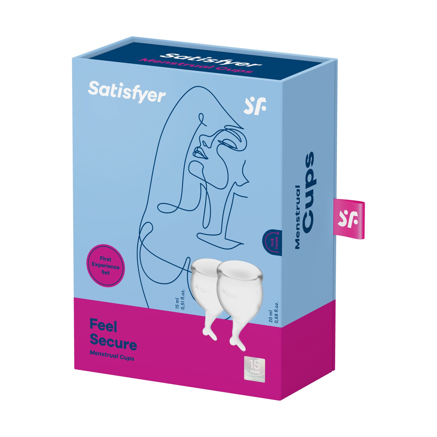 Набор менструальных чаш Satisfyer Feel Secure (transparent), 15 мл и 20 мл, мешочек для хранения/3