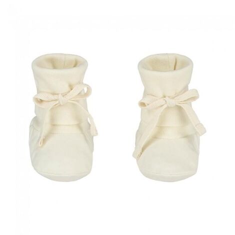 Baby Ribbed Booties Cream Gray Label, 