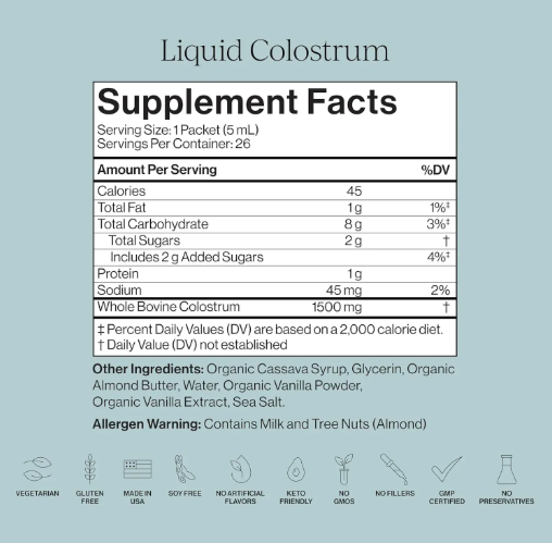 Liquid Colostrum - Колострум рідке молозиво відновлення кишечника Cymbiotika, /2
