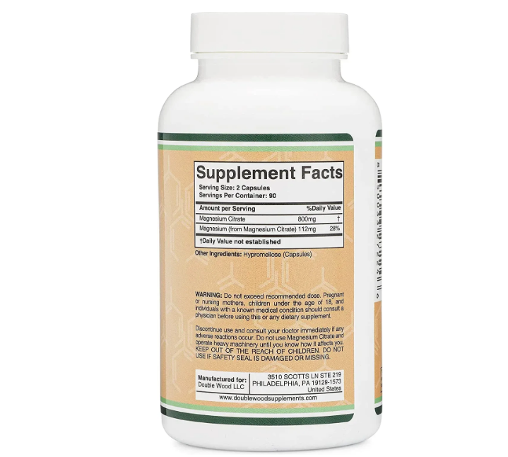 Magnesium Citrate / Магній цитрат 400 мг Double Wood/1