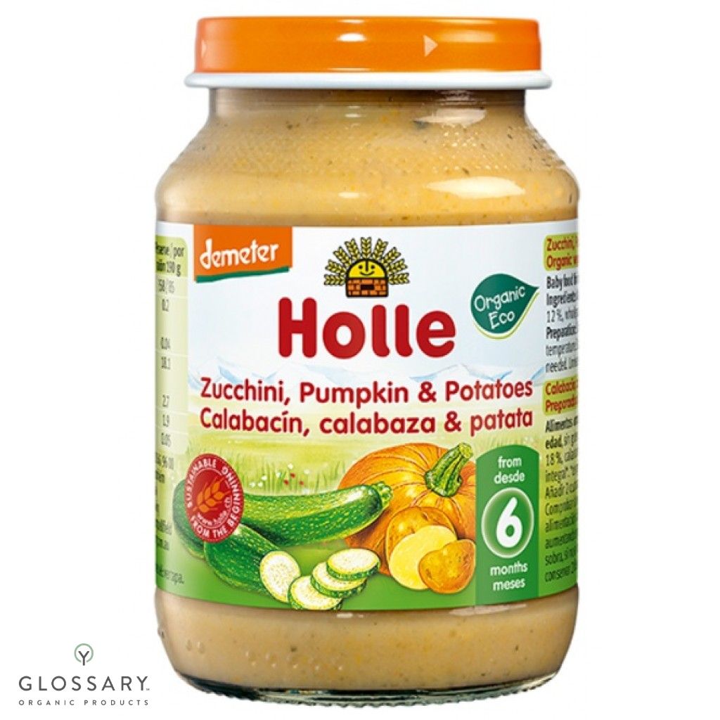 Пюре Holle органическое Цуккини и тыква с картофелем с 6 месяцев