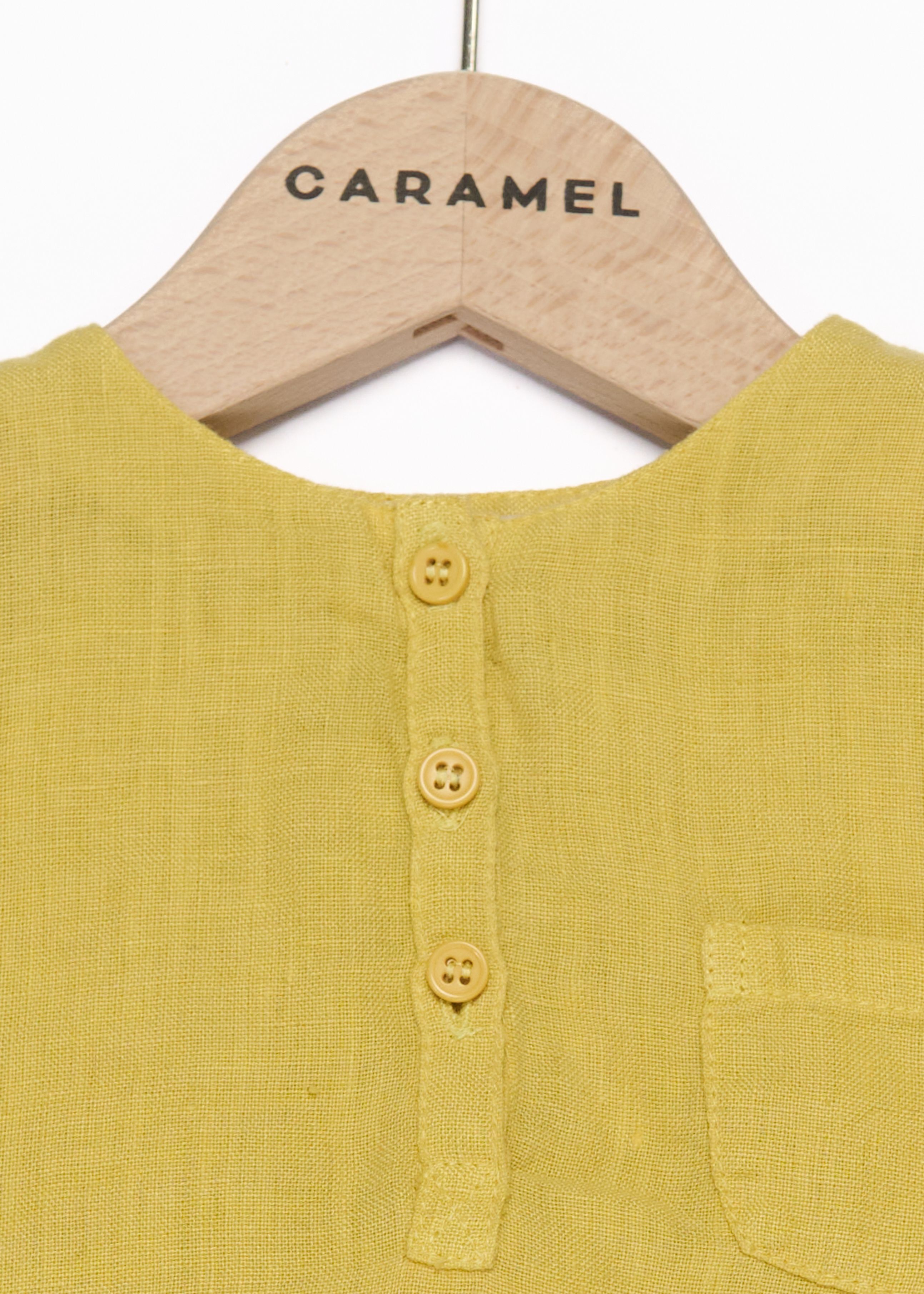 Футболка (сорочка) для немовлят гірчична Caramel,/2