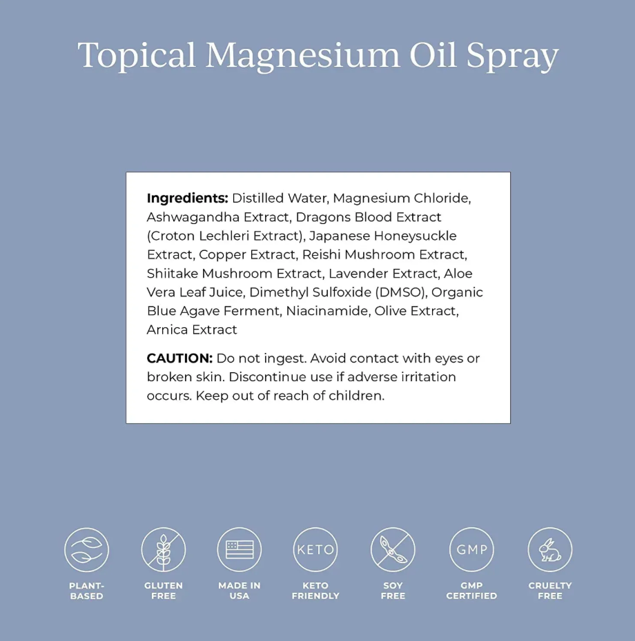 Topical Magnesium Oil Spray / Магнієва олія спрей топічний Cymbiotika, /3