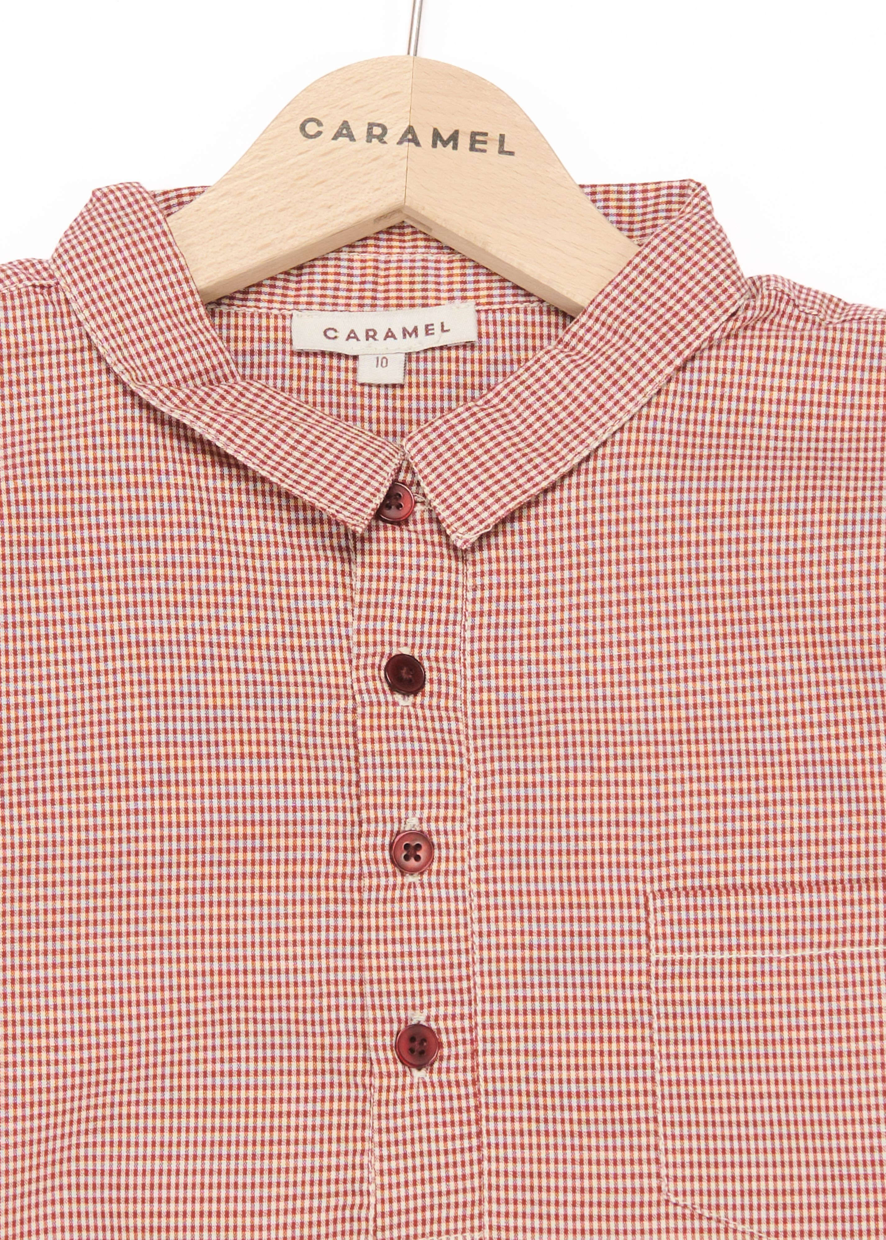 Трикотажная рубашка, красный микрочек Caramel/3