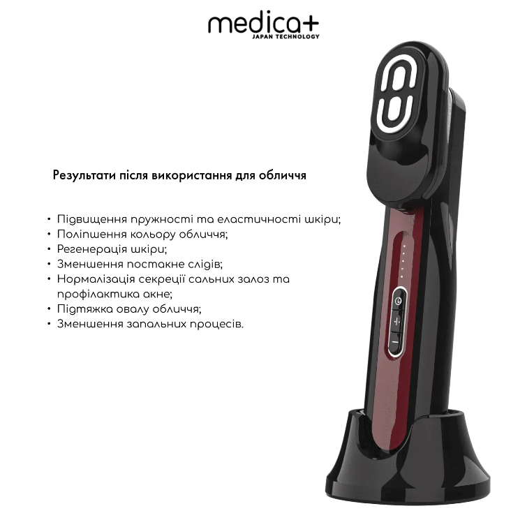 Мікрострумовий масажер для обличчя, тіла і шкіри голови Medica+ BodyLifting 3-X (RF, світлотерапія, контейнер для есенції)/2