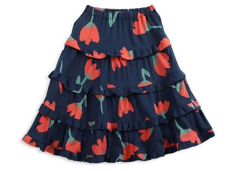 Big Flowers woven ruffle skirt, Bobo Choses