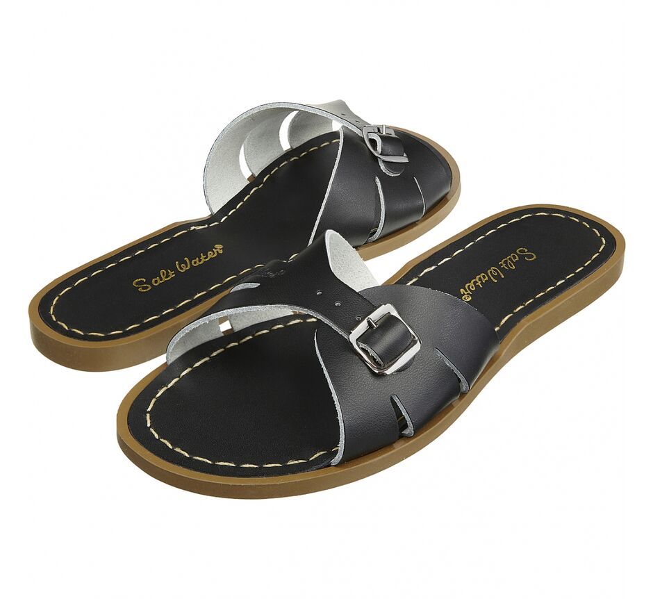  Slides Adult Black Salt water sandal, 