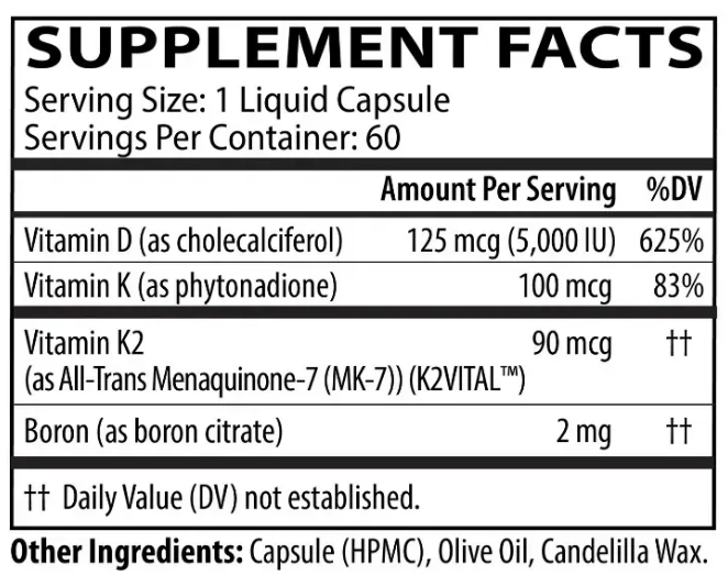 D3 5000 + K1/K2 / Витамин Д3 5000 МЕ + К1/К2 Neurobiologix/1