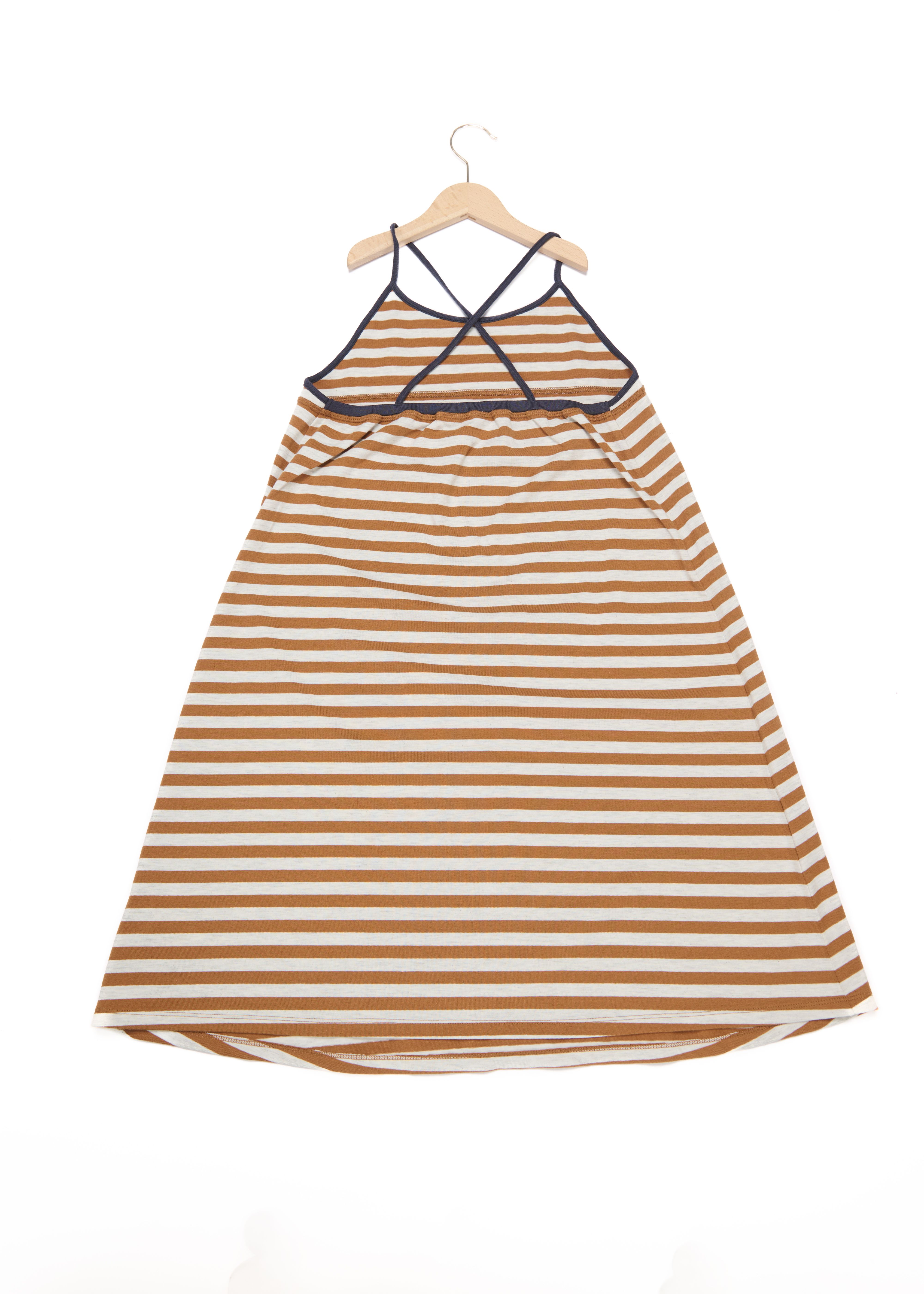 Трикотажна сукня в коричневу смужку Caramel,/1