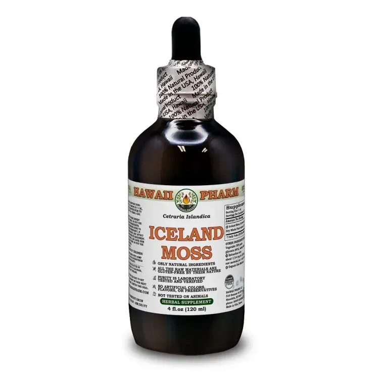 Iceland Moss Alcohol-FREE / Цетрарія Ісландська (Ісландський мох) без спирту Hawaii Pharm