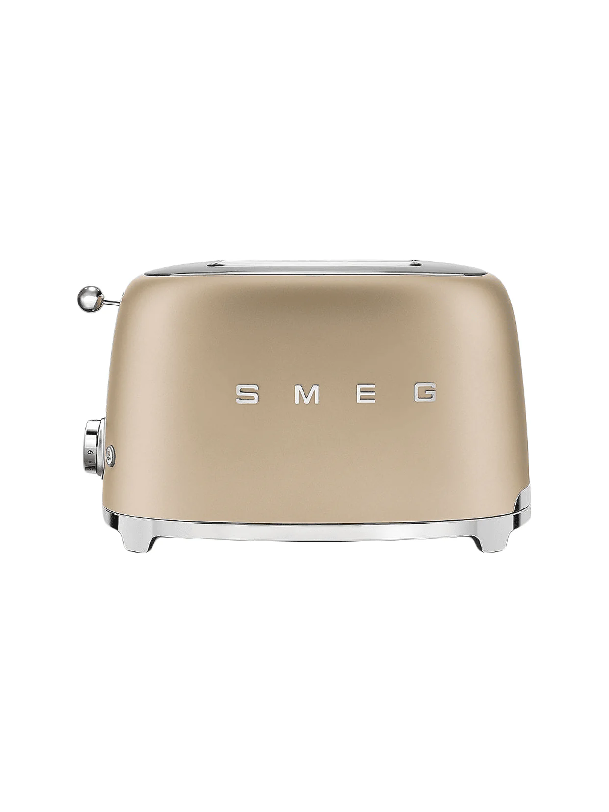 Тостер електричний на 2 тости матовий кольору шампань стиль 50х, SMEG