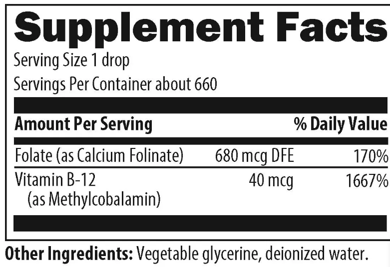 Super Liquid Folate - Фолієва кислота 400 мкг Вітамін Б9 рідкий Designs for Health/1