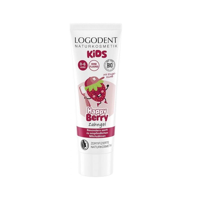 Гель зубний для дітей 0-6 років Kids Happy Berry / Щаслива Ягідка, без фтору Logona