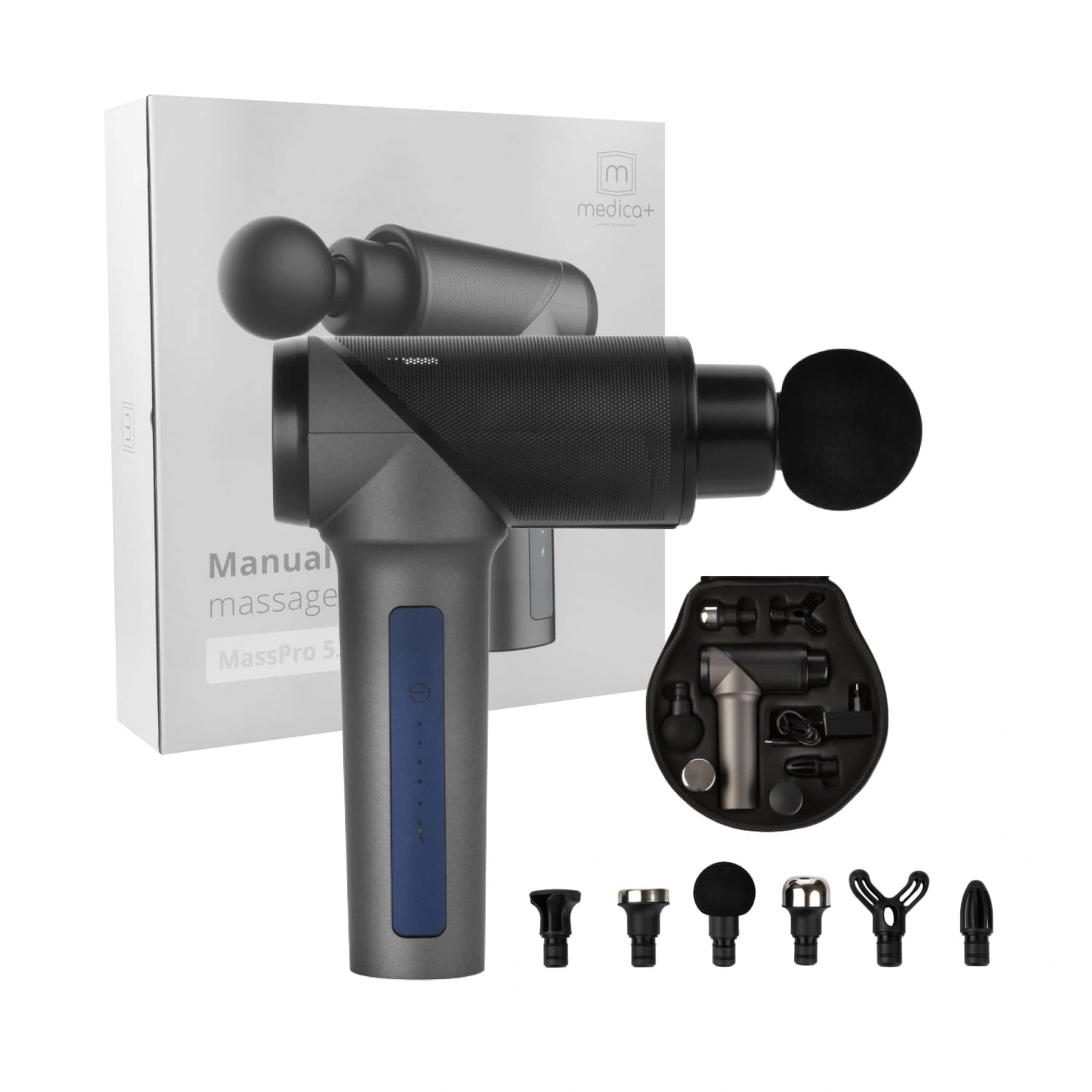 Перкуссионный ручной массажер для тела и мышц MEDICA+ MassHand Pro 5.0